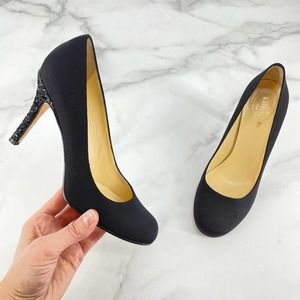 KATE SPADE NEW YORK Pumps Glitter Satin Heel Black